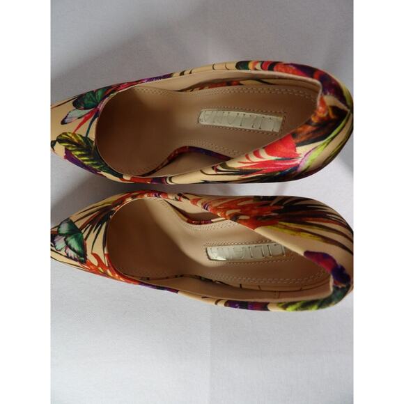 Liliana 6.5 Pump Stileeto Floral Beige Pointed Toe High Heels Colorful - Picture 10 of 13